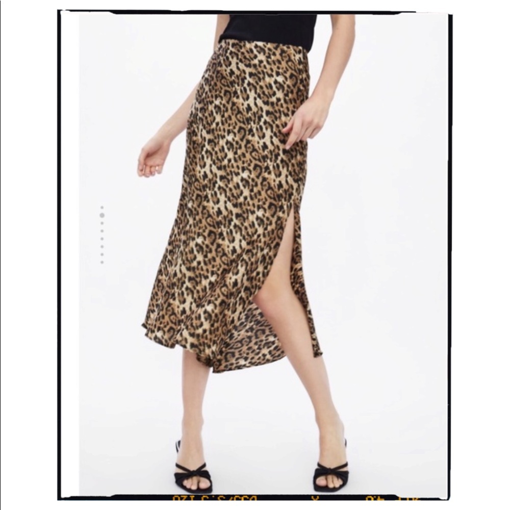 Zara Leopard Print Midi Skirt - SIZE XL